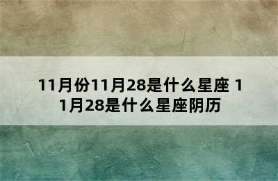 11月份11月28是什么星座 11月28是什么星座阴历